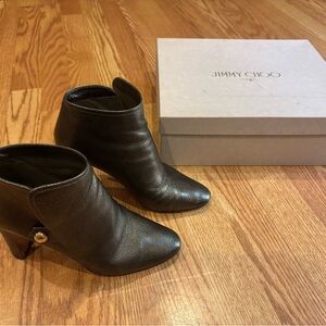 Jimmy Choo Metallic Black Ankle Booties